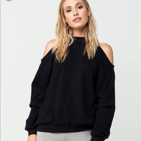 Honey Punch Tops - Honey Punch | Distressed Cut Out Sweatshirt